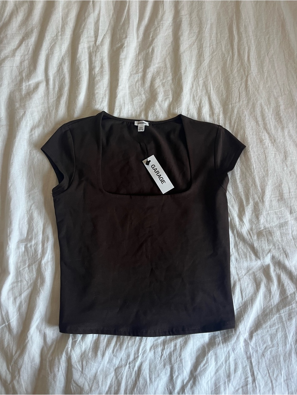 Garage Women’s Brown Scoop Neck Cap Sleeve Top